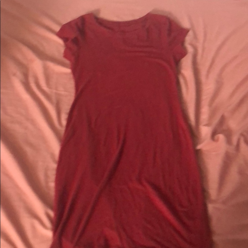 Burgundy shirt dress